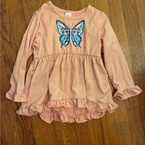 Pink Butterfly Kids Top